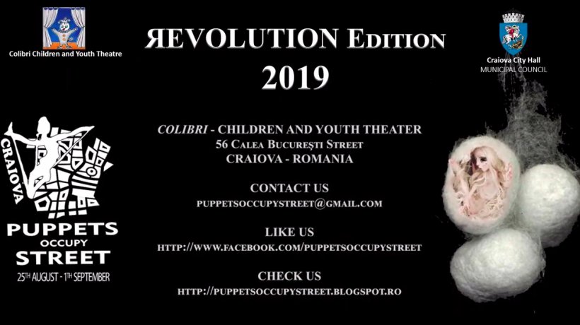 PUPPETS OCCUPY STREET - REVOLUTION EDITION se întoarce la Craiova, cu ediția a VI-a