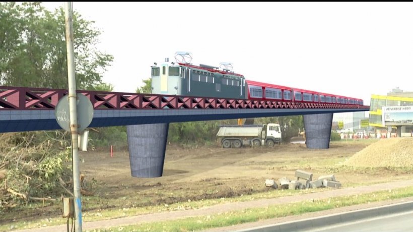 Cum se desfăşoară lucrările la linia de cale ferată spre Otopeni - VIDEO