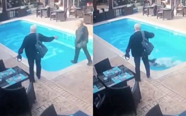 Imaginile zilei! Un bărbat a căzut în piscina unui restaurant din Constanța