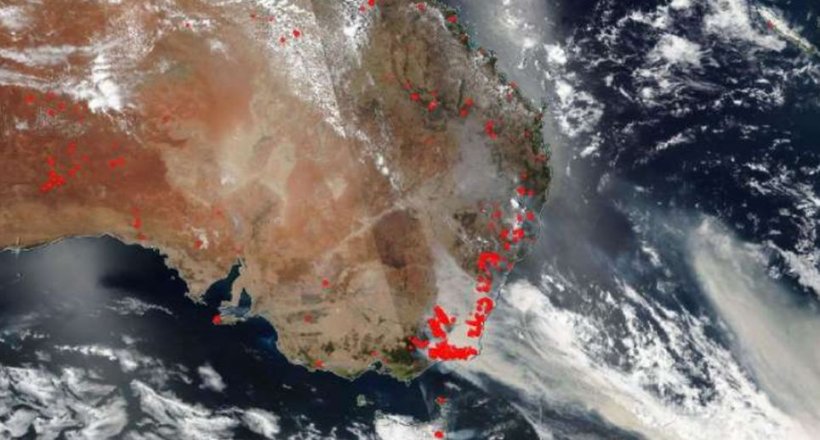 Vedere din satelit. Cum se văd din spațiu incendiile din Australia