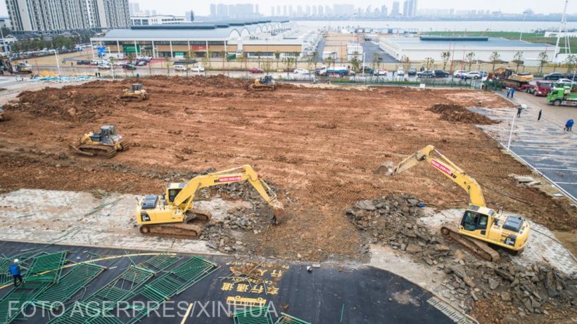 Cum arată acum spitalul din Wuhan, la cinci zile de la începerea lucrărilor - VIDEO