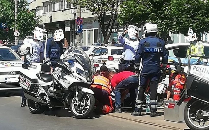 Poliţist din Capitală, lovit din plin de o maşină, pe Şoseaua Pantelimon. Traficul tramvaielor, paralizat