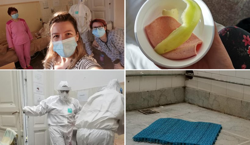 Imagini de coşmar în spitalele COVID. Bolnavii mânâncă parizer şi gem, de 10 lei pe zi, şi fac duş la o ţeavă ruginită