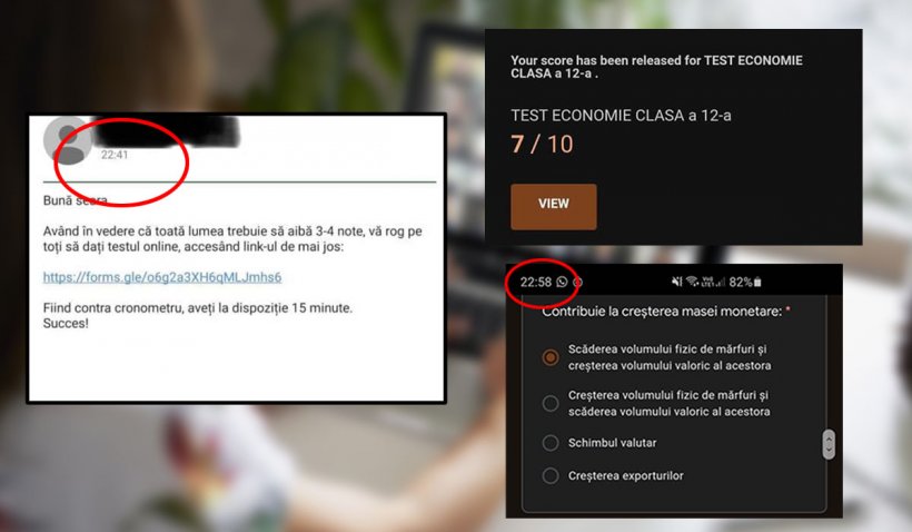 O profesoară din Bucureşti le-a dat elevilor un test online la ora 22.41: "Aveţi la dispoziţie 15 minute!"