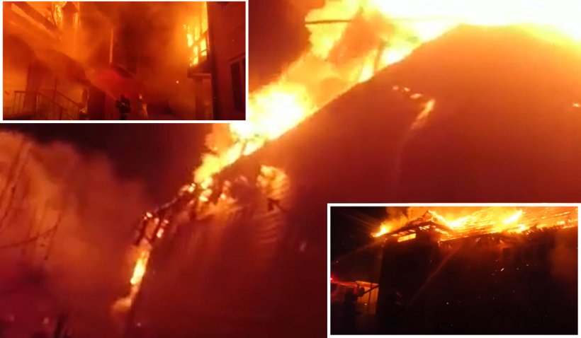 O femeie care nu se putea deplasa a fost salvată de pompieri în ultima clipă dintr-un incendiu la Vatra Dornei