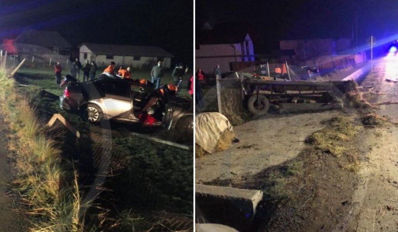 Un poliţist din Baia Mare a murit într-un accident cumplit, după ce a spulberat cu BMW-ul o căruţă