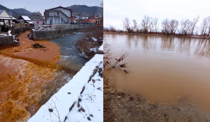 Alertă de poluare cu metale grele! Mai multe râuri au fost contaminate, apa s-a făcut roșie iar autoritățile române le-au alertat pe cele ungare de pericol