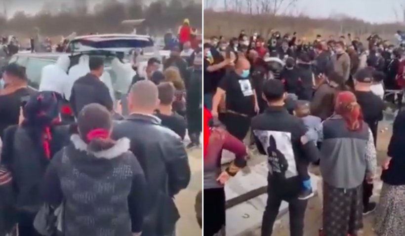 Înmormântare cu sute de persoane, lăutari și dedicații pentru un tânăr din Târgu Jiu mort de COVID-19! Poliția a refuzat să intervină