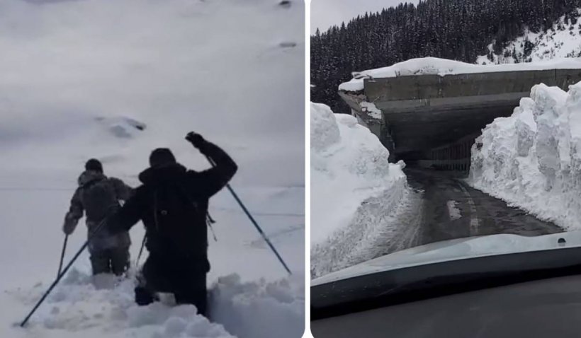 Zăpadă de aproape 4 metri pe Transfăgărăşan. Se menţine riscul de avalanşă | VIDEO