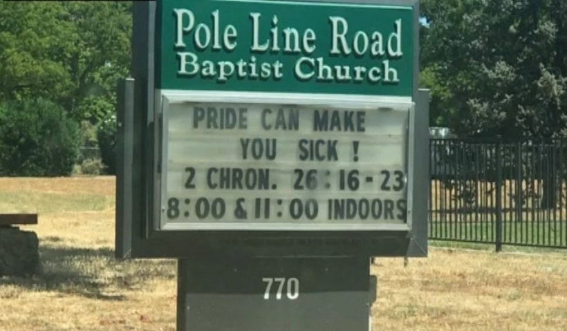 O biserică din California a stârnit revolta comunității LGBT după ce a afișat mesajul "Mândria te poate îmbolnăvi"