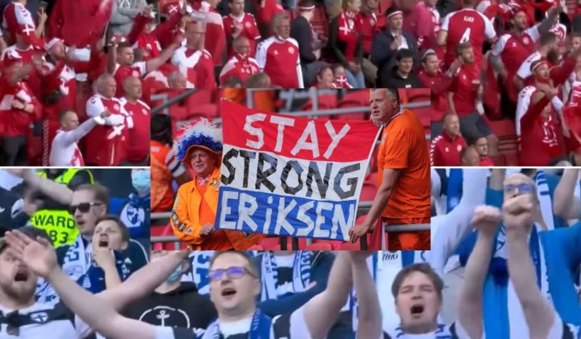 Lecţia oferită de fanii finlandezi şi danezi, în timp ce Christian Eriksen era resuscitat pe teren, la Euro 2020