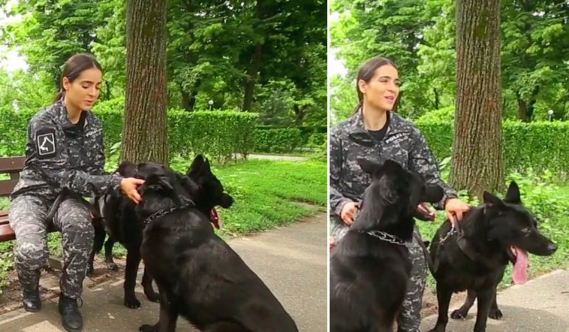 Polițista de 23 de ani, Robeta Sîrbu, îmblânzitoarea câinilor antrenați să găsească droguri: "Prefer sa lucrez cu un câine, decât cu 5 oameni"