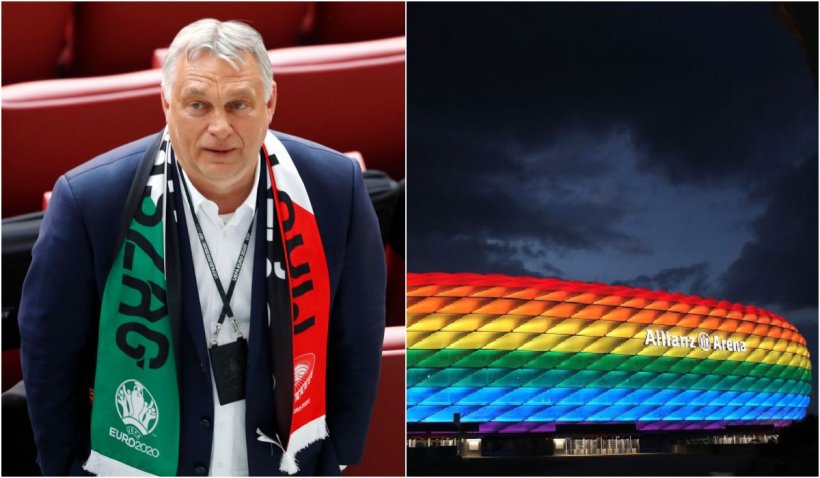 UEFA interzice iluminarea stadionului din Munchen în culorile curcubeului. "Atunci fanii din arenă vor trebui să scoată steagurile LGBTI"