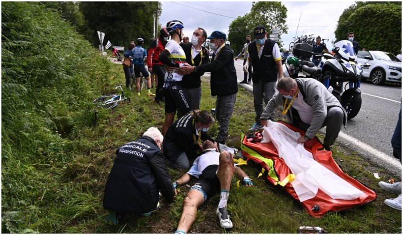 Turul Franței a debutat cu un accident în lanț