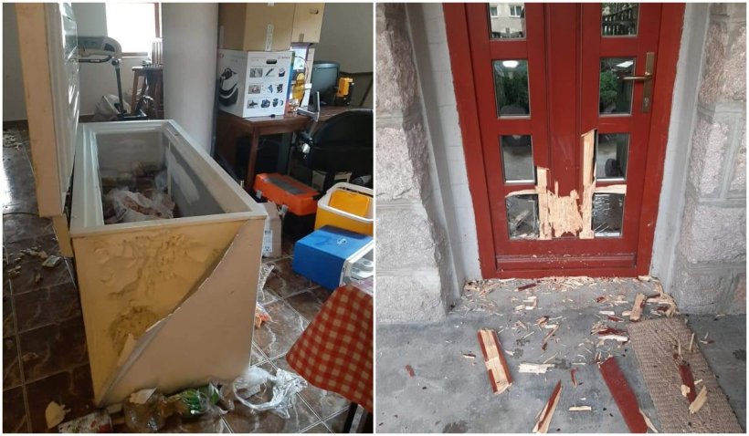 Un urs a distrus casa unui politician din Tușnad Sat. Animalul a golit lada frigorifică