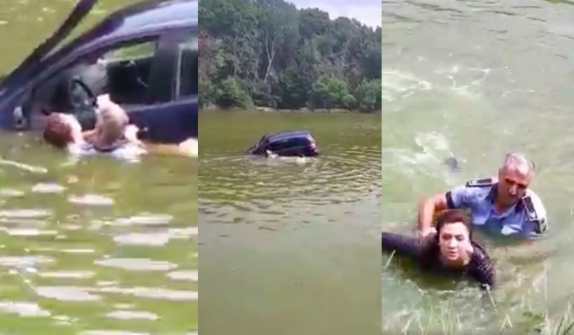 Șoferiță beată, salvată de la înec după ce a ajuns cu mașina în lacul Ciric: Tânăra a fost plasată sub control judiciar