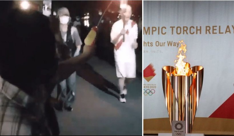 O femeie a fost arestată după ce a tras cu un pistol cu apă în alergătorul veteran ce purta flacăra olimpică, în Japonia