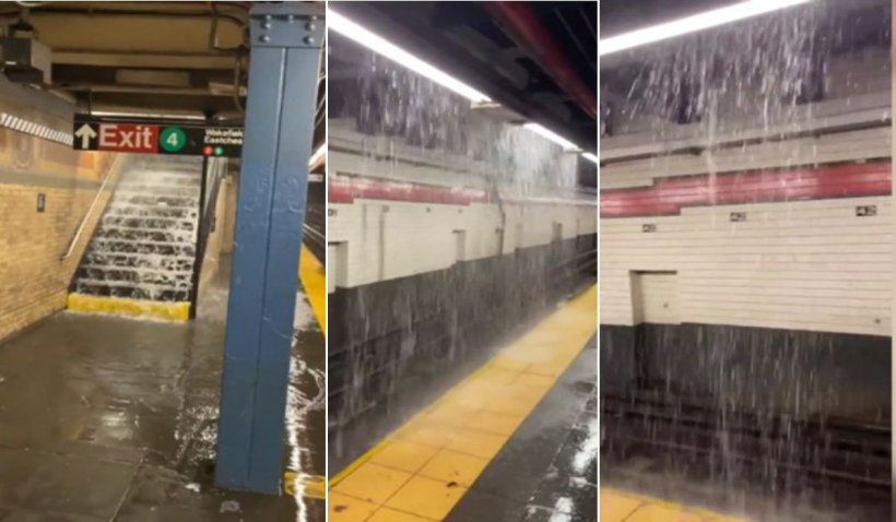 Metroul a fost inundat iar mașinile au fost luate de ape, la New York, înaintea furtunii tropicale Elsa