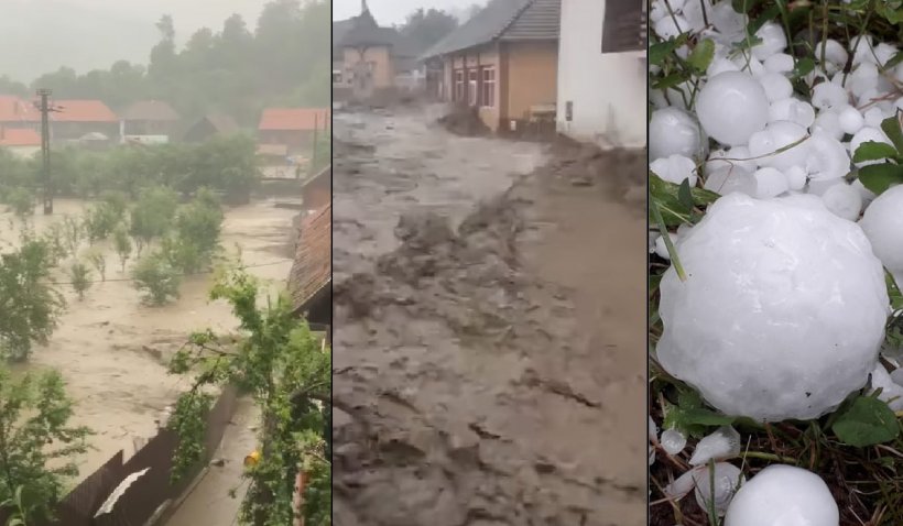 Furtunile au făcut prăpăd în patru judeţe din ţară: zeci de case inundate, persoane izolate şi alunecări de teren 