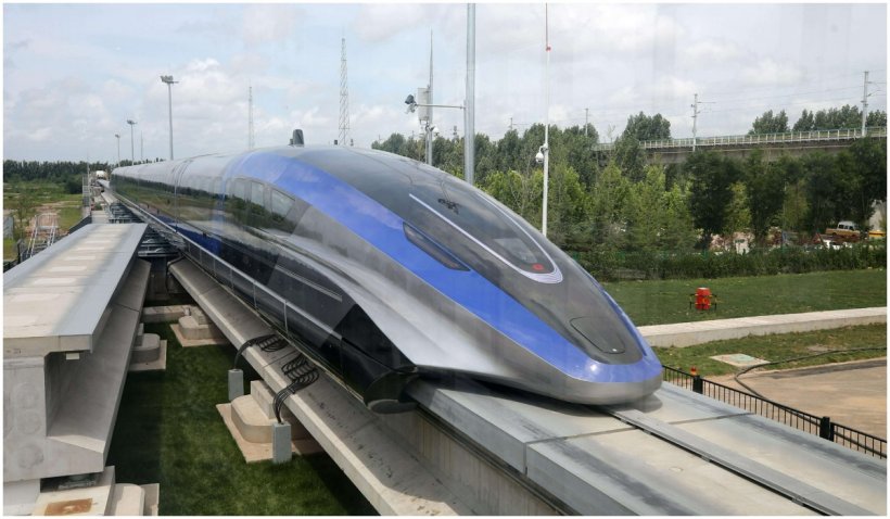 China a prezentat un tren maglev care se poate deplasa cu 600 km/oră