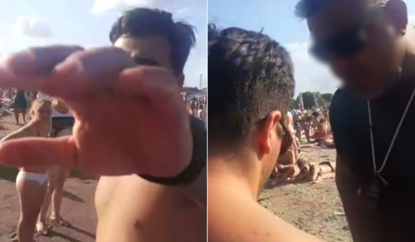 Poliţist certat şi filmat de un salvamar, în faţa copiilor, după ce i-ar fi lăsat pe micuţi nesupravegheaţi pe plaja din Costineşti