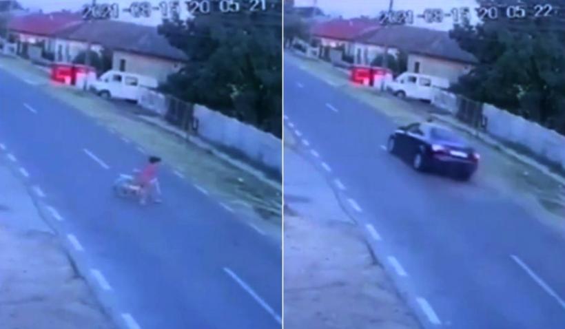 Fetiță pe bicicletă, spulberată de un vitezoman și lăsată să moară pe marginea drumului, în Bistreț, Dolj