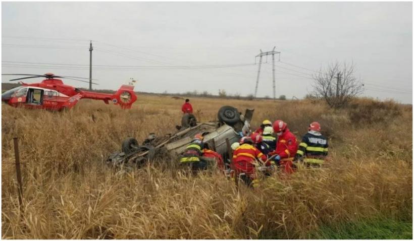 Grav accident rutier pe Autostrada București - Pitești. Se intervine cu elicopterul!