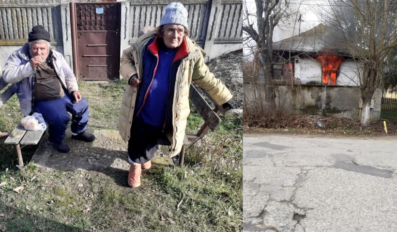 O bătrână și fiul ei bolnav, din județul Gorj, au rămas fără casă după un incendiu. Sătenii pun mână de la mână pentru a le construi una nouă