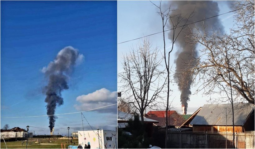 Probleme tehnice la rafinăria Petrobrazi: faclă uriașă, fum și un zgomot puternic. Reacţia companiei OMV Petrom