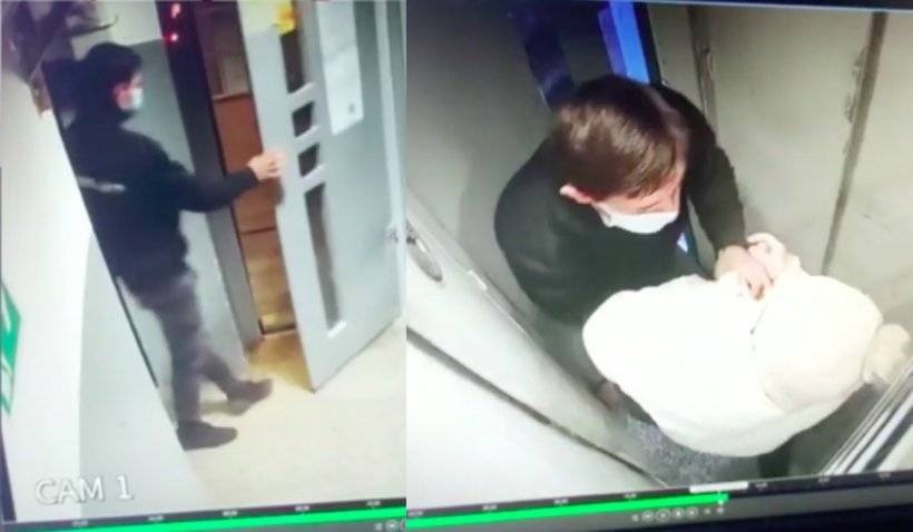 Tâlhărie surprinsă din toate unghiurile, într-un bloc din cartierul Militari: O pensionară este atacată de un tânăr în lift