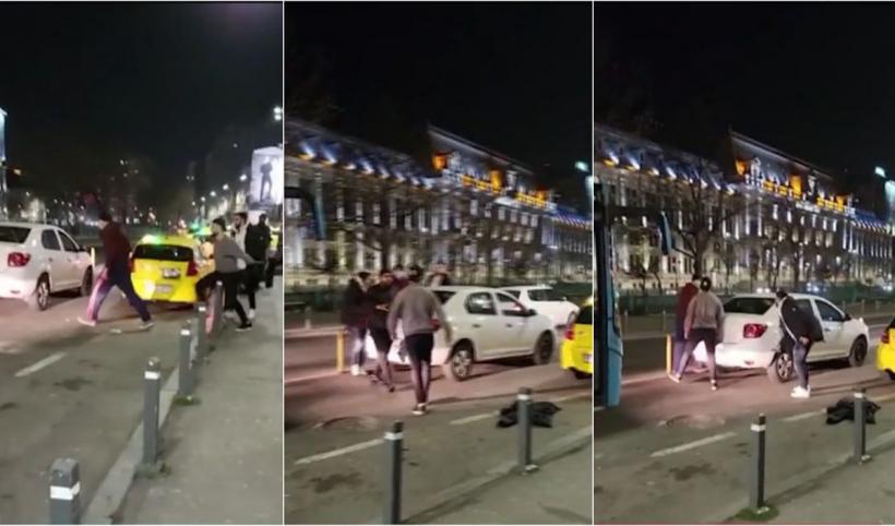 Bătaie cu pumnii şi picioarele în trafic, în Capitală. Un tânăr nervos a lovit cu putere un şofer şi maşina acestuia