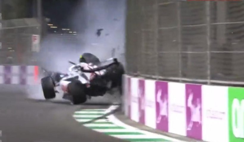 Mick Schumacher, accident grav în calificările Marelui Premiu al Arabiei Saudite. Mașina a fost zdrobită