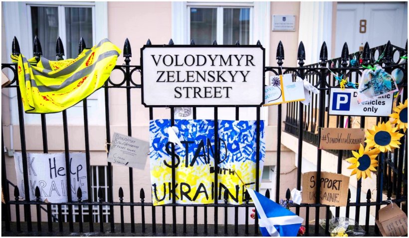 Stradă din Edinburgh, redenumită neoficial în onoarea președintelui ucrainean Volodimir Zelenski