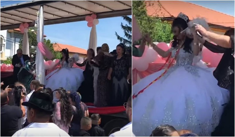 Un mire și o mireasă, de 11 și 12 ani, au venit la nuntă cu camionul, în Strehaia. Remorca s-a transformat în ring de dans | Și poliția a venit la petrecere