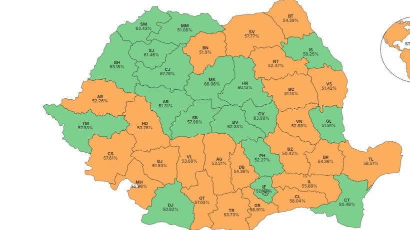Suprizele de pe harta electorală a României în turul doi. Nicuşor Dan a răsturnat scorul în judeţe din toate regiunile istorice