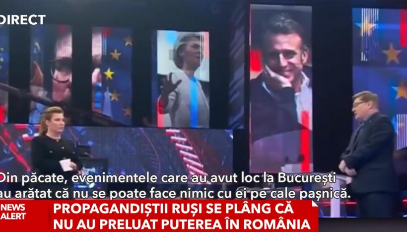 Dialog halucinant la tv, în Rusia. Propagandiștii lui Putin se plâng că nu mai pot prelua pașnic puterea în România