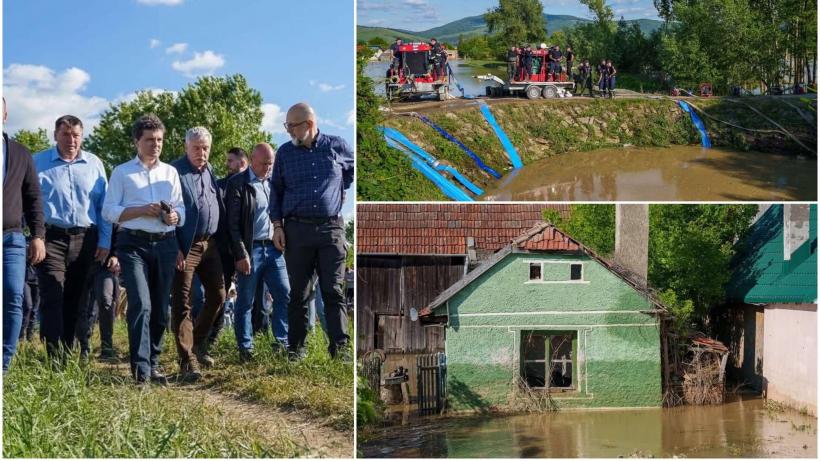 Nicușor Dan, în satele inundate din Covasna: România a avut programe de construire de diguri care nu s-au realizat. Trebuie să le facem