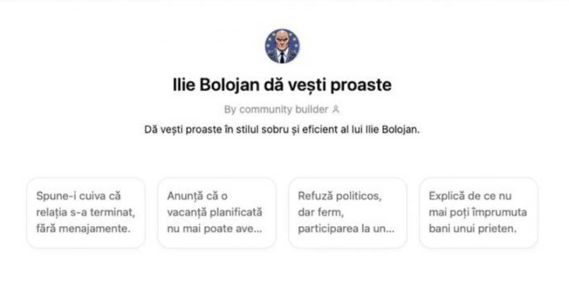 „Ilie Bolojan dă vești proaste”. O româncă a creat o extensie a ChatGPT care îl imită pe premier când îți răspunde la mesaje