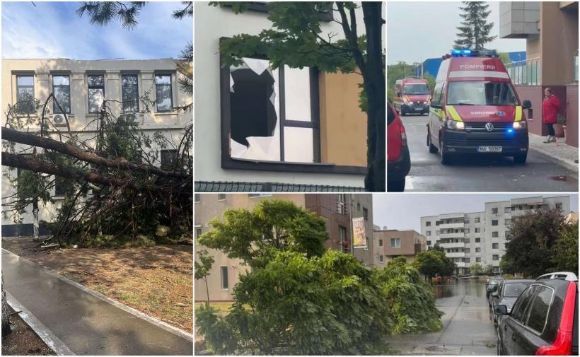 Furtună cu efect de uragan în București. O femeie din Otopeni a fost ucisă după ce bucăți din acoperișul vecin au zburat la ea în casă