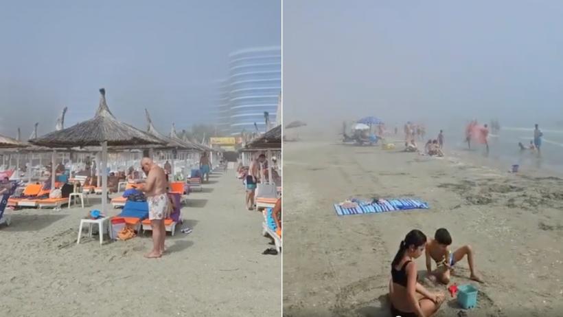 Peisaj de toamnă la mare, în plină vară: Ceața densă a întunecat plaja, ANM a emis alertă meteo. Cum se explică fenomenul ciudat