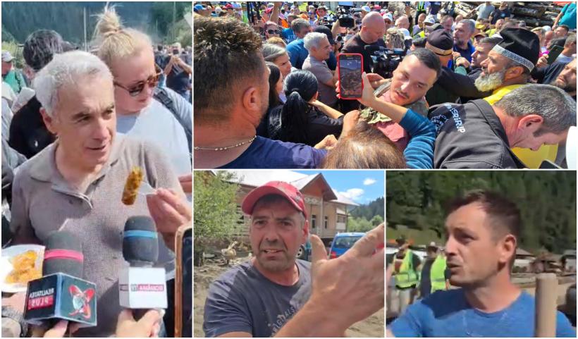 Furie la Broşteni din cauza lui Călin Georgescu: „Faceţi doar propagandă!”.  Plimbarea lui de PR a oprit lucrările de reparaţii în oraş