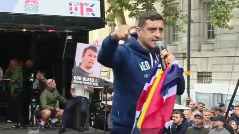 George Simion, prezent la mitingul extremiștilor de la Londra. „Un omagiu pentru Charlie Kirk”