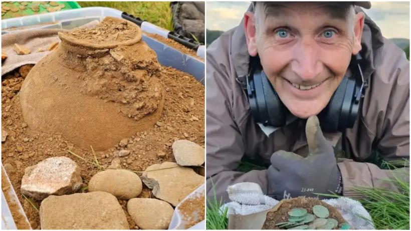 Un bărbat cu un detector de metale a găsit pe câmp două vase vechi din lut. Apoi a văzut ce era în ele: Nu-mi venea să cred