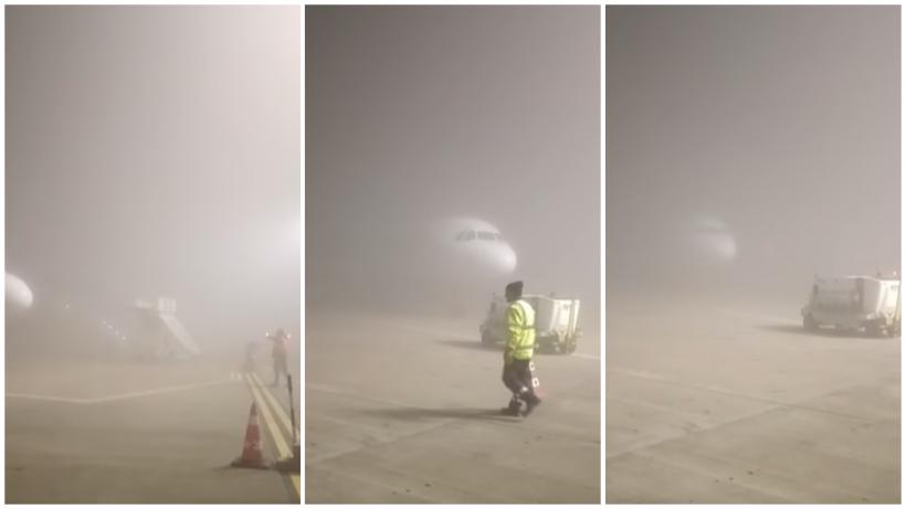 Cod galben de ceață în Suceava: vizibilitatea este foarte redusă, 5 curse de pe Aeroportul „Ștefan cel Mare” au fost afectate