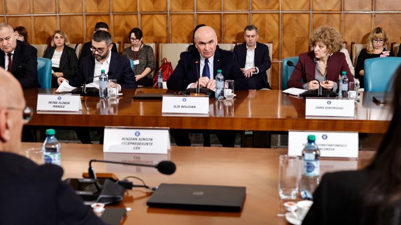 Fără scăderi ale salariilor de bază la stat și fără tăieri suplimentare de 10%. Solicitările sindicatelor la întâlnirea cu Ilie Bolojan