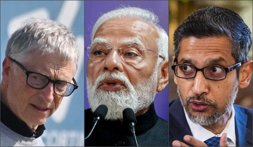 Bill Gates și șeful Google participă la summit-ul AI din India, alături de numeroși lideri din UE. Sunt păziți de 10.000 de agenți