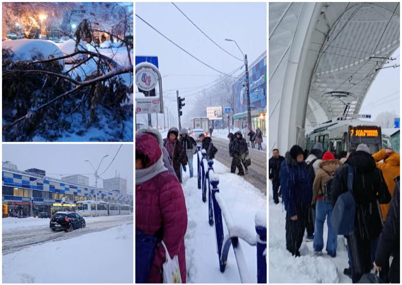 Cod roșu de ninsori în București și județul Ilfov. Autostrăzi și drumuri naționale închise. Trenuri blocate. Curse aeriene anulate