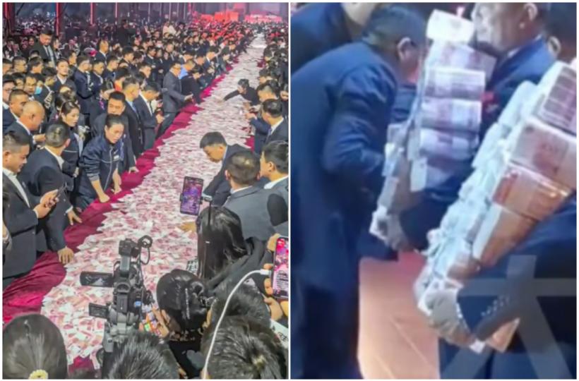Imagini virale cu un șef care își premiază angajații cu 26 de milioane de dolari în cash, în China