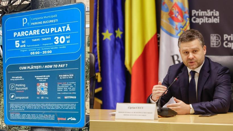 Ciprian Ciucu vrea să elimine toate gratuitățile pentru parcările „albastre” din București, inclusiv pentru mașini hibride și electrice