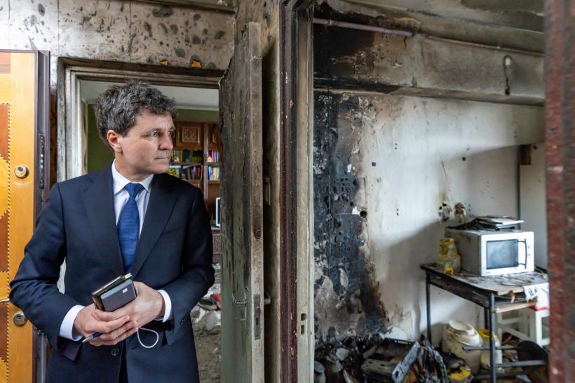 Imagini de la vizita lui Nicușor Dan în Galați: „Rusia nu va reuși să dezbine societatea noastră”